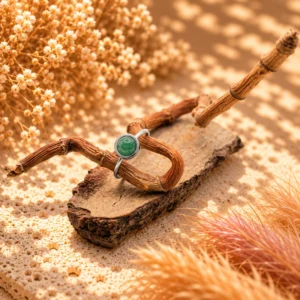 Bague Terra Argentée - Aventurine Verte