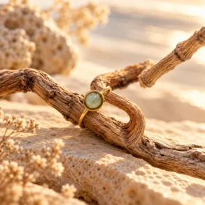 Bague Terra Dorée - Aventurine Verte