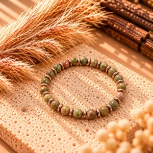 Bracelet Celeste Rose Gold en Unakite