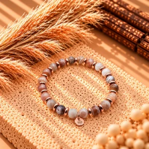 Bracelet Deynah Rose Gold en Agate du Botswana