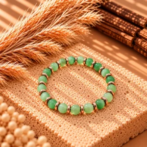 Bracelet Elah Rose Gold en Aventurine Verte