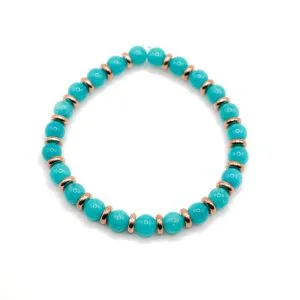 Bracelet Maya Rose Gold en Amazonite Fond Blanc