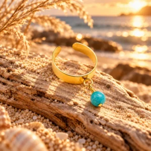 Accueil 22 Bague Breloque Dorée Sophia en Amazonite