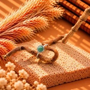 Bague Terra Argentée - Aventurine Verte
