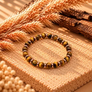 Bracelet Amélia Rose Gold en Oeil de Tigre