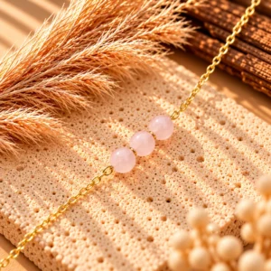 Bracelet Chaine Marie en Quartz Rose - Chance