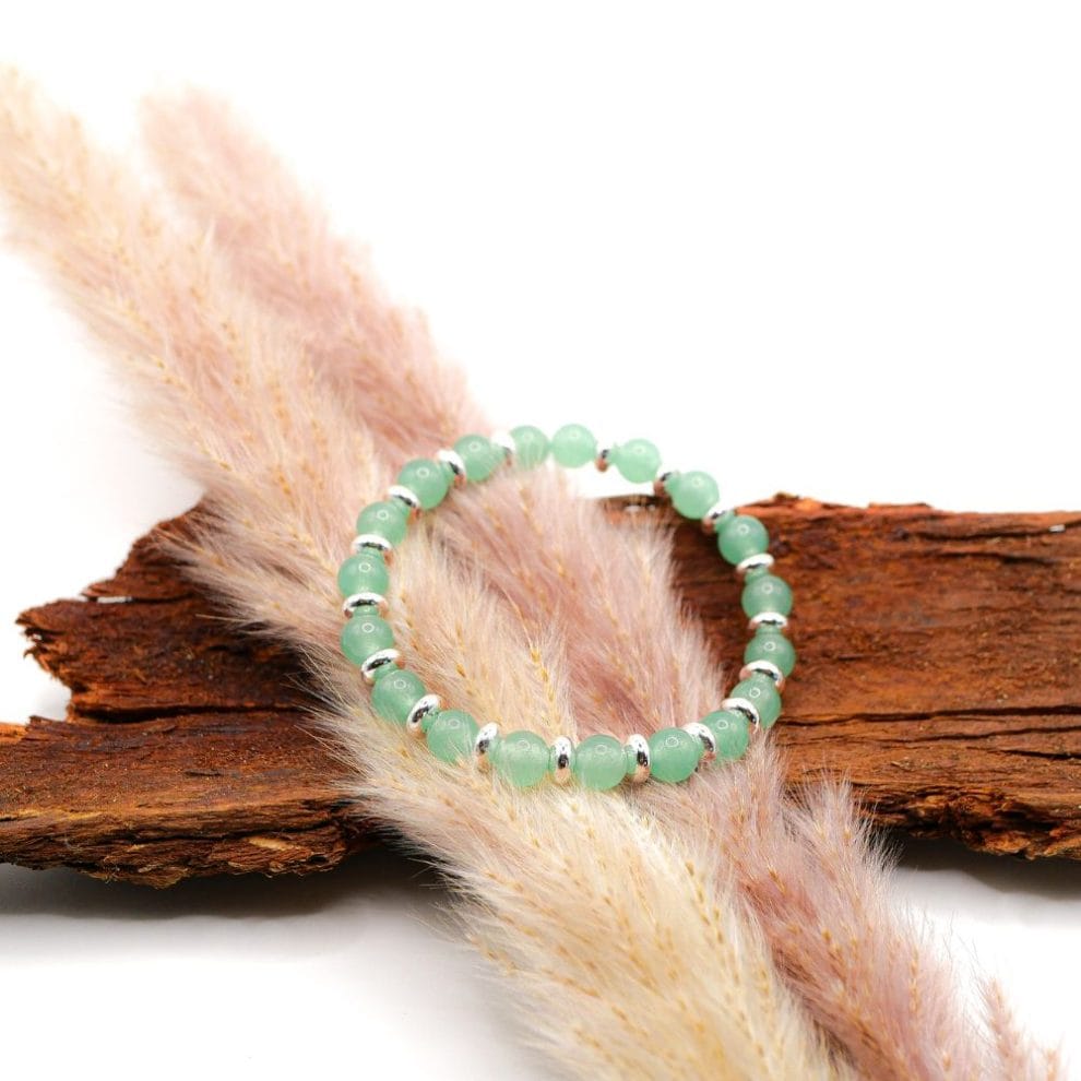 Bracelet élastique Perles Aventurine Et Sédiment Marin - 21-22 Cm, Multicolore - Neuf