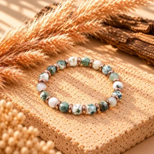 Bracelet Adèle Rose Gold en Agate mousse