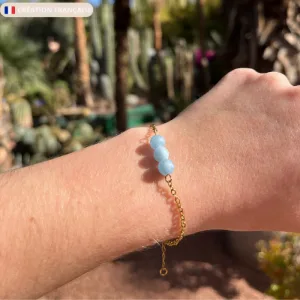 Bracelet Amour en Aigue-marine