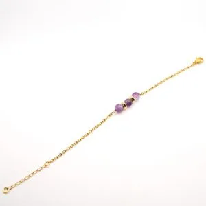 Bracelet Chaine Améthyste Fond Blanc