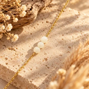 Accueil 42 Bracelet Chaine Dorée Blanche en Citrine - Confiance