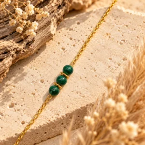 Accueil 38 Bracelet Chaine Dorée Sarah en Malachite - Concentration