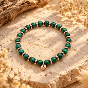 Accueil 50 Bracelet Ivana Rose Gold en Malachite