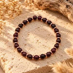 Bracelet Sophia Rose Gold en Grenat