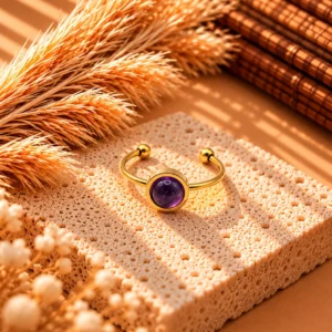 Bague Greta Dorée - Amethyste