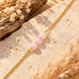 Bracelet Chaine Marie en Quartz Rose - Chance