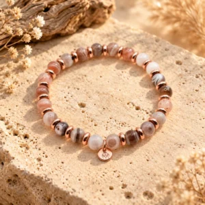 Bracelet Deynah Rose Gold en Agate du Botswana