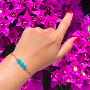 Bracelet chaîne dorée Isabeau en amazonite 6mm