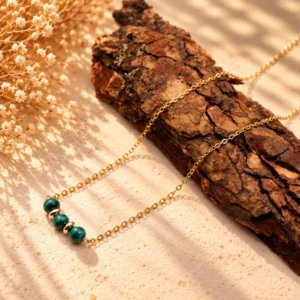 Accueil 60 Collier Dorée Aïda en Malachite - Concentration