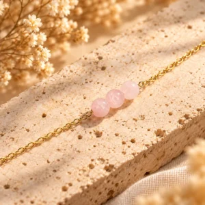Bracelet Chaine Marie en Quartz Rose - Chance