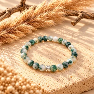 Bracelet Eva Argentée en Agate Mousse