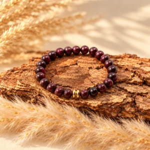 Bracelet Iris Dorée en Grenat