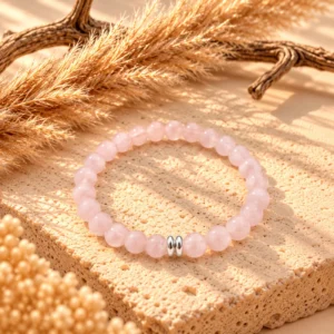 Bracelet Julia Argentée en Quartz Rose