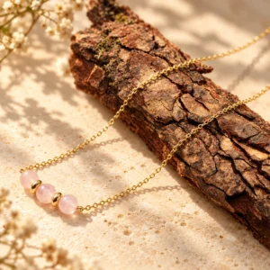 Accueil 58 Collier Dorée Melody en Quartz Rose