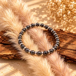 Bracelet Eva Argent en Hematite