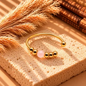 comment purifier et recharger vos pierres ? Les secrets de la lithothérapie révélés 2 Bague Anti-Stress Valentina Dorée – Perle de Quartz Rose